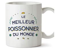 MUGFFINS Fishmonger Man Mug - in French - Meilleur du Monde - Funny Gift for Colleagues - Ceramic 11oz Mug