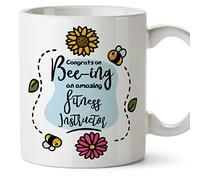 MUGFFINS Fitness Instructor Mug - in English - Thanks for Beeing Amazing - Funny Gift for Colleagues - Ceramic 11oz Mug