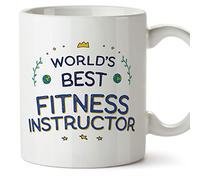 MUGFFINS Fitness Instructor Mug - in English - World's Best - Funny Gift for Colleagues - Ceramic 11oz Mug
