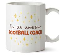 MUGFFINS Football Coach Man Mug - in English - I'm Awesome! - Funny Gift for Colleagues - Ceramic 11oz Mug