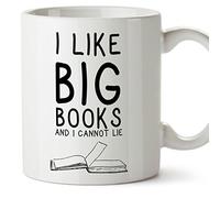 MUGFFINS Funny and original mug for book lovers - I like Big Books and I cannot Lie - Ceramic mug for readers 11 oz