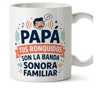 MUGFFINS Funny dad Mug with Phrase ronquidos Banda Sonora in Spanish | Father's Day | 330 ml 11 oz | Original dad Present idea | progenitores v2
