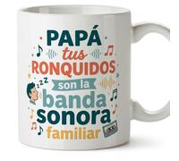 MUGFFINS Funny dad Mug with Phrase ronquidos Banda Sonora in Spanish | Father's Day | 330 ml 11 oz | Original dad Present idea | progenitores v5