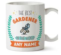 MUGFFINS Gardener Mug - in English - World's Best - with Doodle - Funny Gift for Colleagues - Ceramic 11oz Mug