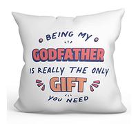 MUGFFINS GODFATHER Cushion Padding included - in English - I'm the only gift you need - Funny gift - Pillow: cover and filling 15.7x15.7 inches