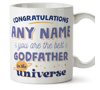 MUGFFINS Godfather Mug - in English - Best in The Universe - Funny Gift - Ceramic 11oz Mug