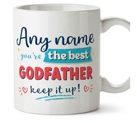 MUGFFINS Godfather Mug - in English - Keep it up! - Funny Gift - Ceramic 11oz Mug