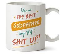 MUGFFINS Godfather Mug - in English - You are The Best, Keep That - Funny Gift - Ceramic 11oz Mug