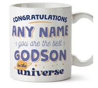 MUGFFINS Godson Mug - in English - Best in the Universe - Funny Gift - Ceramic 11oz Mug