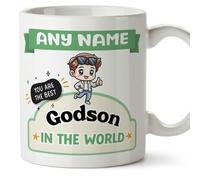 MUGFFINS Godson Mug - in English - Best in the World - Kawaii - Funny Gift - Ceramic 11oz Mug