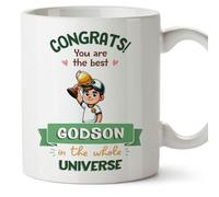 MUGFFINS Godson Mug - in English - Best in Universe Trophy - Funny Gift - Ceramic 11oz Mug