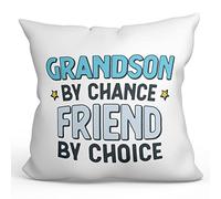 MUGFFINS GRANDSON Cushion Padding included - in English - By Chance Friend By Choice - Funny gift - Pillow: cover and filling 15.7x15.7 inches