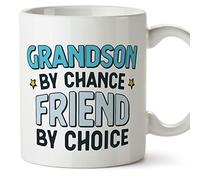 MUGFFINS Grandson Mug - in English - by Chance Friend by Choice - Funny Gift - Ceramic 11oz Mug