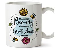 MUGFFINS Great Aunt Mug - in English - Thanks for Beeing Amazing - Funny Gift - Ceramic 11oz Mug