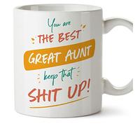 MUGFFINS Great Aunt Mug - in English - You are The Best, Keep That - Funny Gift - Ceramic 11oz Mug