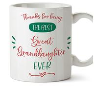 MUGFFINS Great-Granddaughter Mug - in English - Thanks Best Family - Funny Gift - Ceramic 11oz Mug