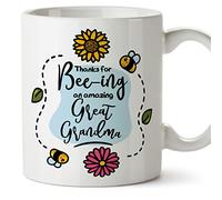 MUGFFINS Great Grandmother/Great Grandma Mug - in English - Thanks for Beeing Amazing - Funny Gift - Ceramic 11oz Mug