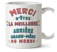 MUGFFINS Great Grandmother/Great Grandma Mug - in French - Merci d'être le Meilleur - Funny Gift - Ceramic 11oz Mug