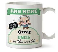 MUGFFINS Great Uncle Mug - in English - Best in the World - Kawaii - Funny Gift - Ceramic 11oz Mug