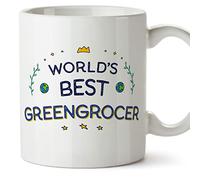 MUGFFINS Greengrocer Mug - in English - World's Best - Funny Gift for Colleagues - Ceramic 11oz Mug