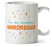 MUGFFINS Hairdresser Woman Mug - in English - I'm Awesome! - Funny Gift for Colleagues - Ceramic 11oz Mug