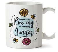 MUGFFINS Janitor Mug - in English - Thanks for Beeing Amazing - Funny Gift for Colleagues - Ceramic 11oz Mug