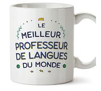 MUGFFINS Language Teacher Man Mug - in French - Meilleur du Monde - Funny Gift for Colleagues - Ceramic 11oz Mug