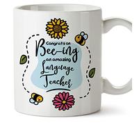 MUGFFINS Language Teacher Mug - in English - Thanks for Beeing Amazing - Funny Gift for Colleagues - Ceramic 11oz Mug