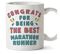 MUGFFINS Marathon Runner Mug - in English - Congrats for Being The Best - Funny Gift for Colleagues - Ceramic 11oz Mug