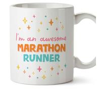 MUGFFINS Marathon Runner Woman Mug - in English - I'm Awesome! - Funny Gift for Colleagues - Ceramic 11oz Mug