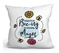 MUGFFINS MAYOR man Cushion Padding included - in English - Thanks For Beeing Amazing - Funny gift - Pillow: cover and filling 15.7x15.7 inches