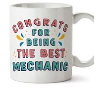 MUGFFINS Mechanic Mug - in English - Congrats for Being The Best - Funny Gift for Colleagues - Ceramic 11oz Mug