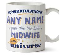 MUGFFINS Midwife Mug - in English - Best in The Universe - Funny Gift for Colleagues - Ceramic 11oz Mug