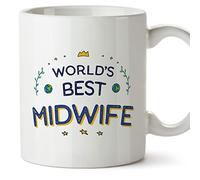 MUGFFINS Midwife Mug - in English - World's Best - Funny Gift for Colleagues - Ceramic 11oz Mug