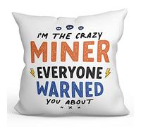 MUGFFINS MINER Cushion Padding included - in English - Everyone warned you about - Funny gift - Pillow: cover and filling 15.7x15.7 inches