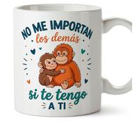 MUGFFINS Monkey Punch Mug for Couples | No me importan Los demás si te Tengo a ti in Spanish | Romantic Gift Anniversary Valentine’s Day | 330 Ml 11 oz | Punch v2