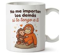MUGFFINS Monkey Punch Mug for Couples | No me importan Los demás si te Tengo a ti in Spanish | Romantic Gift Anniversary Valentine’s Day | 330 Ml 11 oz | Punch v1