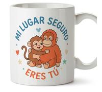 MUGFFINS Monkey Punch Mug with Phrase Mi lugar seguro eres tú in Spanish | Gift for Boyfriend, Girlfriend, Couple, Birthday, Anniversary | Punch v3