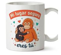 MUGFFINS Monkey Punch Mug with Phrase Mi lugar seguro eres tú in Spanish | Gift for Boyfriend, Girlfriend, Couple, Birthday, Anniversary | Punch v4