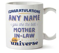 MUGFFINS Mother in Law Mug - in English - Best in The Universe - Funny Gift - Ceramic 11oz Mug