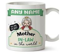 MUGFFINS Mother in Law Mug - in English - Best in The World - Kawaii - Funny Gift - Ceramic 11oz Mug