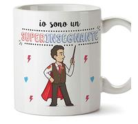 MUGFFINS (Mug in Italian) Teacher Original cups of coffee and breakfast to give away workers and professionals - I am a super teacher - Ceramic 350 ml