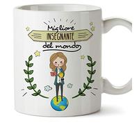 MUGFFINS (Mug in Italian) teacher Original mugs of coffee and breakfast to give away workers and professionals - best teacher in the world - Ceramic 350 ml
