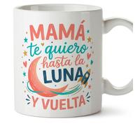 MUGFFINS Mug Mum with Phrase Mamá te Quiero Hasta la Luna y vuelta in Spanish | 330 ml 11 oz | Unique Gift idea | progenitores v5