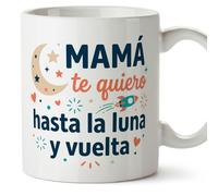 MUGFFINS Mug Mum with Phrase Mamá te Quiero Hasta la Luna y vuelta in Spanish | 330 ml 11 oz | Unique Gift idea | progenitores v4