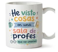MUGFFINS Mug with Text He Visto cosas en UNA sala de profes que no creeríais in Spanish for Funny Teacher | School Gift | Ceramic 330 Ml/11 oz | Infantil v3