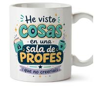 MUGFFINS Mug with Text He Visto cosas en UNA sala de profes que no creeríais in Spanish for Funny Teacher | School Gift | Ceramic 330 Ml/11 oz | Infantil v9