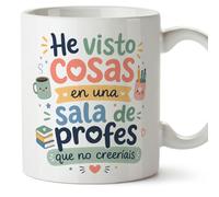 MUGFFINS Mug with Text He Visto cosas en UNA sala de profes que no creeríais in Spanish for Funny Teacher | School Gift | Ceramic 330 Ml/11 oz | Infantil v4