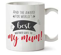 MUGFFINS Mum Mugs - "World's Best Mother Award" (Model 2) - Funny Mothers Day Gifts from Daughters & sons