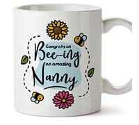 MUGFFINS Nanny Mug - in English - Thanks for Beeing Amazing - Funny Gift for Colleagues - Ceramic 11oz Mug